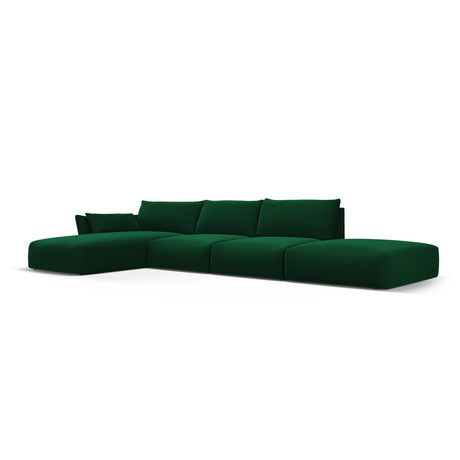 Matera 5-Sitzer Ecksofa, Linke Seite, aus Samt in Flaschengrün (Salvador 7), 364x171x85 cm von Cosmopolitan Design – Bild 3