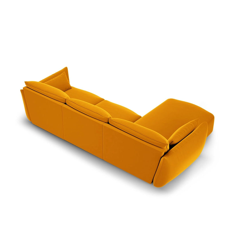 Matera 5-Sitzer Ecksofa, Linke Seite, aus Samt in Gelb (Salvador 10), 280x171x85 cm von Cosmopolitan Design – Bild 3