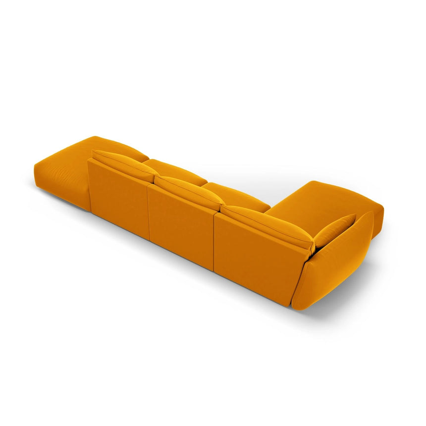 Matera 5-Sitzer Ecksofa, Linke Seite, aus Samt in Gelb (Salvador 10), 364x171x85 cm von Cosmopolitan Design – Bild 4