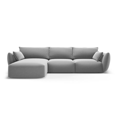 Matera 5-Sitzer Ecksofa, Linke Seite, aus Samt in Grau (Salvador 17), 280x171x85 cm von Cosmopolitan Design – Bild 1