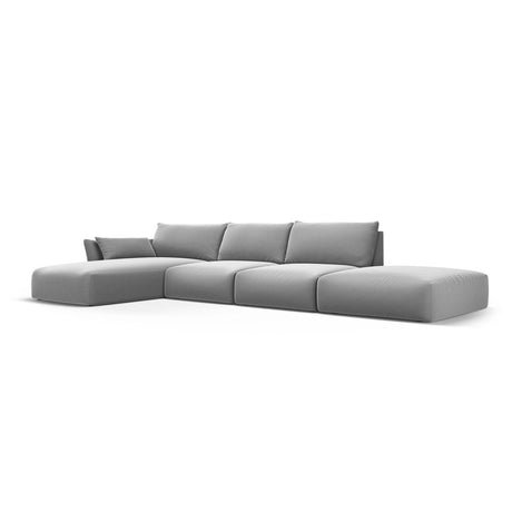 Matera 5-Sitzer Ecksofa, Linke Seite, aus Samt in Grau (Salvador 17), 364x171x85 cm von Cosmopolitan Design – Bild 3