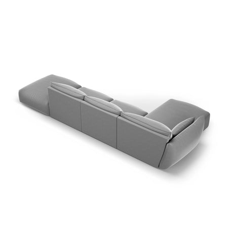 Matera 5-Sitzer Ecksofa, Linke Seite, aus Samt in Grau (Salvador 17), 364x171x85 cm von Cosmopolitan Design – Bild 4