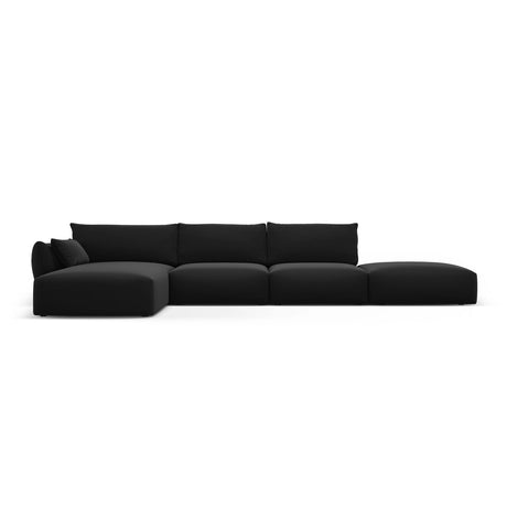 Matera 5-Sitzer Ecksofa, Linke Seite, aus Samt in Schwarz (Salvador 19), 364x171x85 cm von Cosmopolitan Design – Bild 1