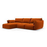 Matera 5-Sitzer Ecksofa, Linke Seite, aus Samt in Terrakotta (Salvador 14), 280x171x85 cm von Cosmopolitan Design – Bild 2