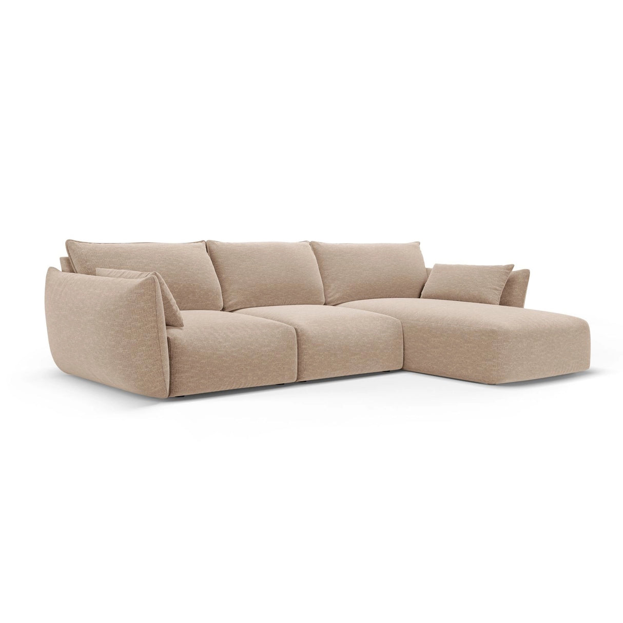 Matera 5-Sitzer Ecksofa, Rechte Seite, aus Chenille in Beige (Haga 30), 280x171x85 cm von Cosmopolitan Design – Bild 2