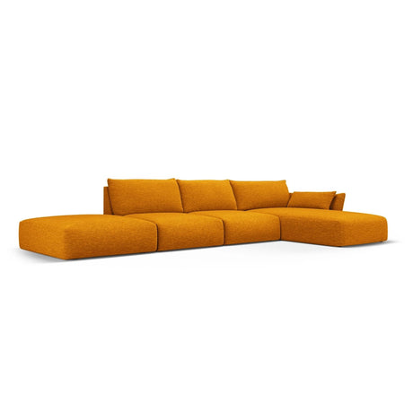 Matera 5-Sitzer Ecksofa, Rechte Seite, aus Chenille in Gelb (Haga 68), 364x171x85 cm von Cosmopolitan Design – Bild 3