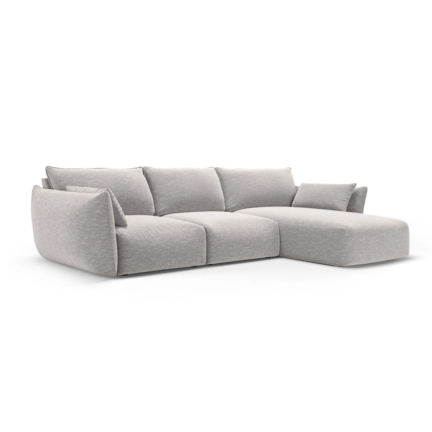 Matera 5-Sitzer Ecksofa, Rechte Seite, aus Chenille in Hellgrau (Haga 06), 280x171x85 cm von Cosmopolitan Design – Bild 2