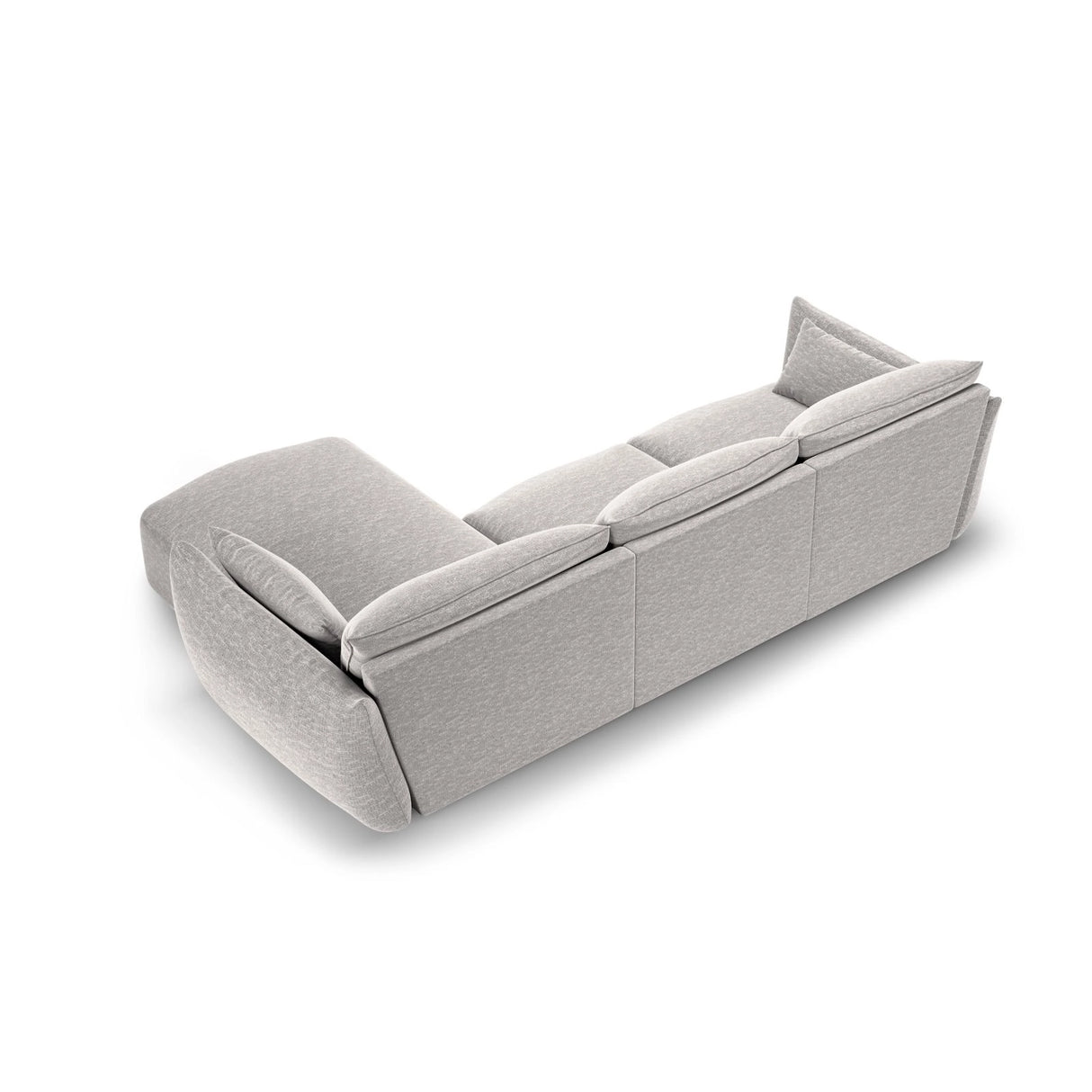Matera 5-Sitzer Ecksofa, Rechte Seite, aus Chenille in Hellgrau (Haga 06), 280x171x85 cm von Cosmopolitan Design – Bild 3
