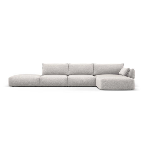 Matera 5-Sitzer Ecksofa, Rechte Seite, aus Chenille in Hellgrau (Haga 06), 364x171x85 cm von Cosmopolitan Design – Bild 1