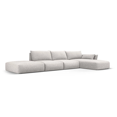 Matera 5-Sitzer Ecksofa, Rechte Seite, aus Chenille in Hellgrau (Haga 06), 364x171x85 cm von Cosmopolitan Design – Bild 3