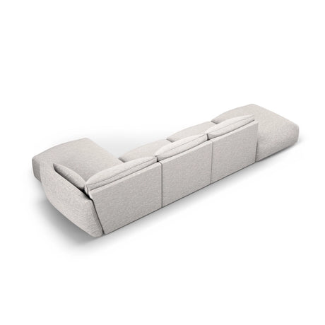 Matera 5-Sitzer Ecksofa, Rechte Seite, aus Chenille in Hellgrau (Haga 06), 364x171x85 cm von Cosmopolitan Design – Bild 4