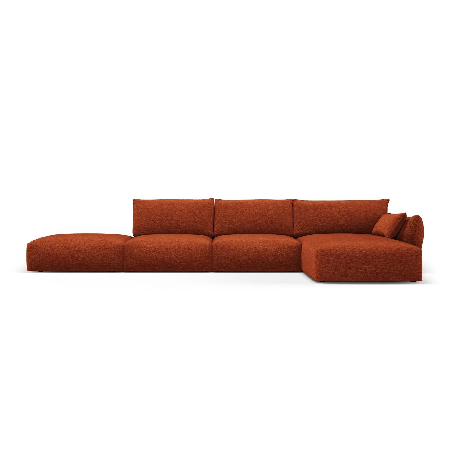 Matera 5-Sitzer Ecksofa, Rechte Seite, aus Chenille in Terrakotta (Haga 44), 364x171x85 cm von Cosmopolitan Design – Bild 1
