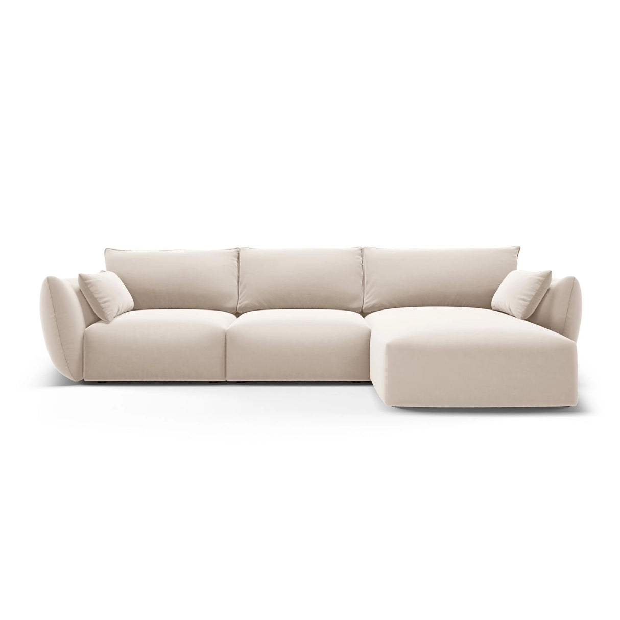 Matera 5-Sitzer Ecksofa, Rechte Seite, aus Samt in Beige (Salvador 1), 280x171x85 cm von Cosmopolitan Design – Bild 1
