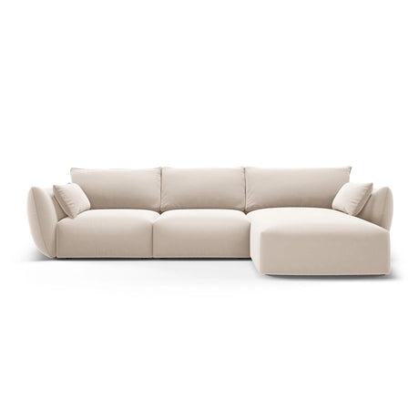 Matera 5-Sitzer Ecksofa, Rechte Seite, aus Samt in Beige (Salvador 1), 280x171x85 cm von Cosmopolitan Design – Bild 1