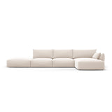 Matera 5-Sitzer Ecksofa, Rechte Seite, aus Samt in Beige (Salvador 1), 364x171x85 cm von Cosmopolitan Design – Bild 1
