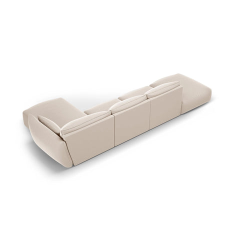 Matera 5-Sitzer Ecksofa, Rechte Seite, aus Samt in Beige (Salvador 1), 364x171x85 cm von Cosmopolitan Design – Bild 4
