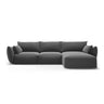 Matera 5-Sitzer Ecksofa, Rechte Seite, aus Samt in Dunkelgrau (Salvador 18), 280x171x85 cm von Cosmopolitan Design – Bild 1