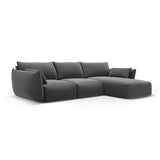 Matera 5-Sitzer Ecksofa, Rechte Seite, aus Samt in Dunkelgrau (Salvador 18), 280x171x85 cm von Cosmopolitan Design – Bild 2
