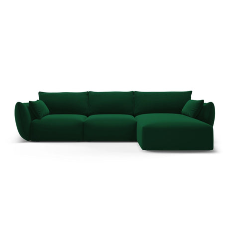 Matera 5-Sitzer Ecksofa, Rechte Seite, aus Samt in Flaschengrün (Salvador 7), 280x171x85 cm von Cosmopolitan Design – Bild 1