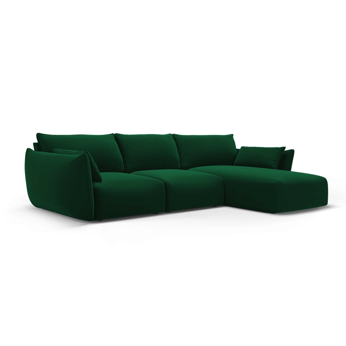 Matera 5-Sitzer Ecksofa, Rechte Seite, aus Samt in Flaschengrün (Salvador 7), 280x171x85 cm von Cosmopolitan Design – Bild 2