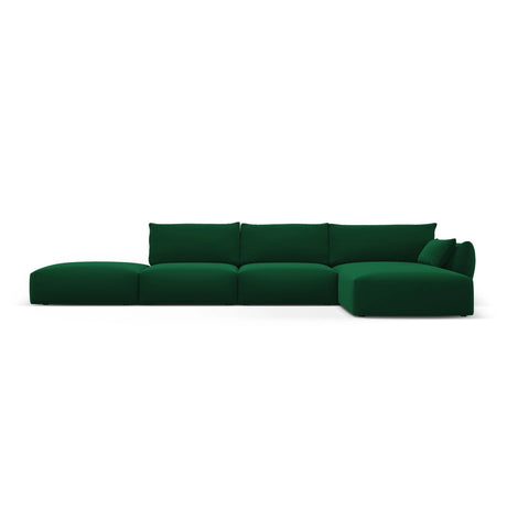 Matera 5-Sitzer Ecksofa, Rechte Seite, aus Samt in Flaschengrün (Salvador 7), 364x171x85 cm von Cosmopolitan Design – Bild 1