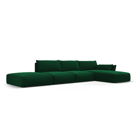 Matera 5-Sitzer Ecksofa, Rechte Seite, aus Samt in Flaschengrün (Salvador 7), 364x171x85 cm von Cosmopolitan Design – Bild 3