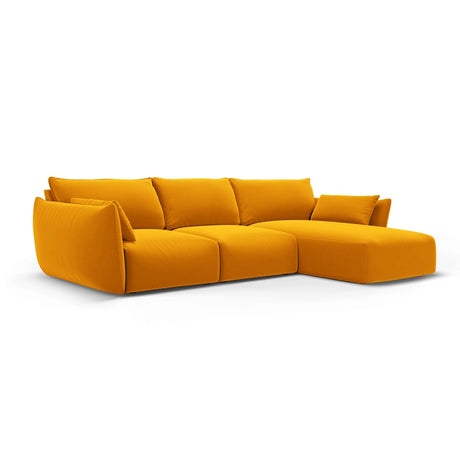 Matera 5-Sitzer Ecksofa, Rechte Seite, aus Samt in Gelb (Salvador 10), 280x171x85 cm von Cosmopolitan Design – Bild 2