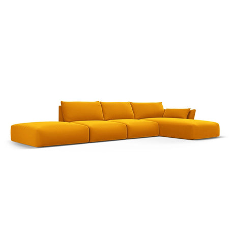 Matera 5-Sitzer Ecksofa, Rechte Seite, aus Samt in Gelb (Salvador 10), 364x171x85 cm von Cosmopolitan Design – Bild 3