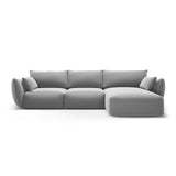 Matera 5-Sitzer Ecksofa, Rechte Seite, aus Samt in Grau (Salvador 17), 280x171x85 cm von Cosmopolitan Design – Bild 1