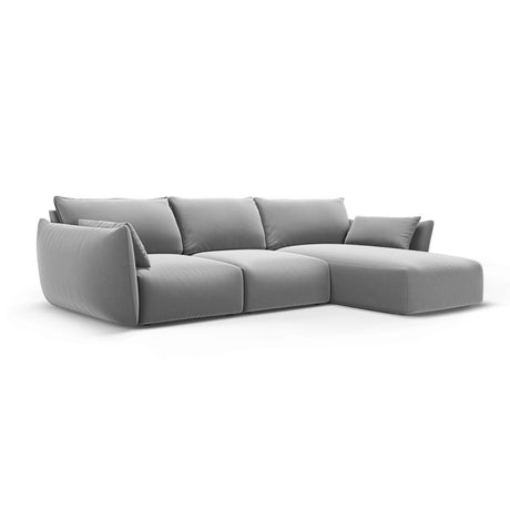 Matera 5-Sitzer Ecksofa, Rechte Seite, aus Samt in Grau (Salvador 17), 280x171x85 cm von Cosmopolitan Design – Bild 2