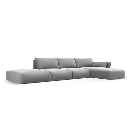Matera 5-Sitzer Ecksofa, Rechte Seite, aus Samt in Grau (Salvador 17), 364x171x85 cm von Cosmopolitan Design – Bild 3