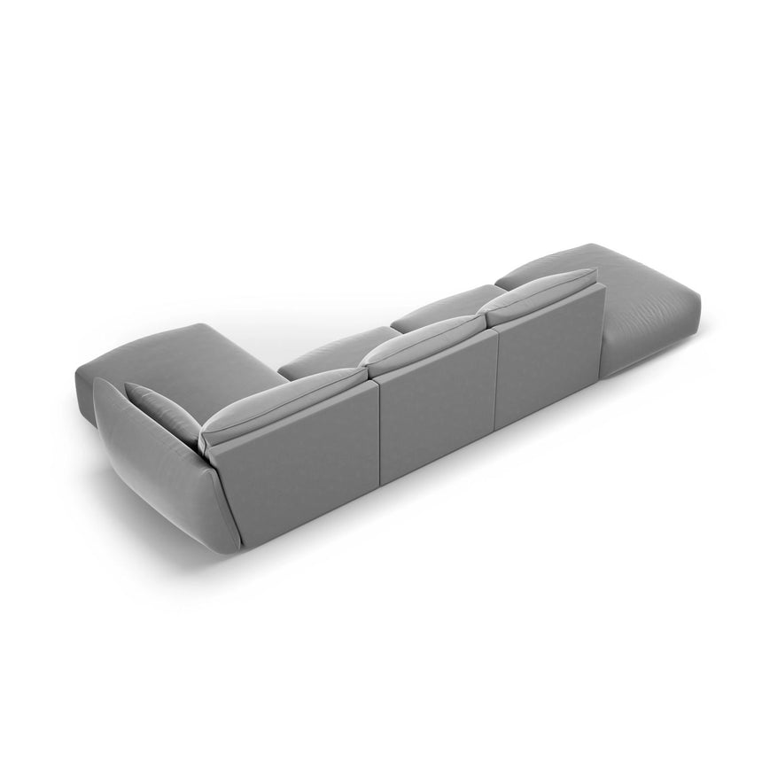 Matera 5-Sitzer Ecksofa, Rechte Seite, aus Samt in Grau (Salvador 17), 364x171x85 cm von Cosmopolitan Design – Bild 4