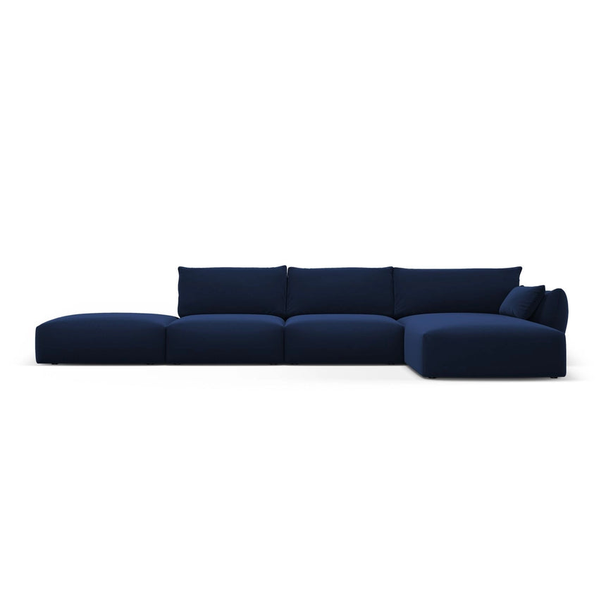 Matera 5-Sitzer Ecksofa, Rechte Seite, aus Samt in Königsblau (Salvador 5), 364x171x85 cm von Cosmopolitan Design – Bild 1
