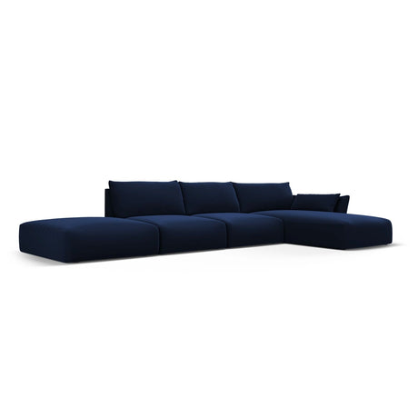 Matera 5-Sitzer Ecksofa, Rechte Seite, aus Samt in Königsblau (Salvador 5), 364x171x85 cm von Cosmopolitan Design – Bild 3
