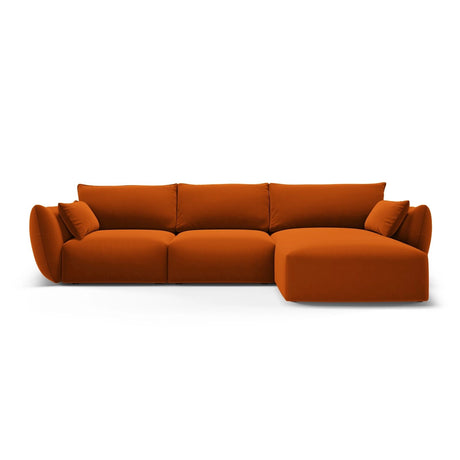 Matera 5-Sitzer Ecksofa, Rechte Seite, aus Samt in Terrakotta (Salvador 14), 280x171x85 cm von Cosmopolitan Design – Bild 1