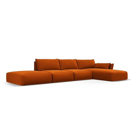 Matera 5-Sitzer Ecksofa, Rechte Seite, aus Samt in Terrakotta (Salvador 14), 364x171x85 cm von Cosmopolitan Design – Bild 3