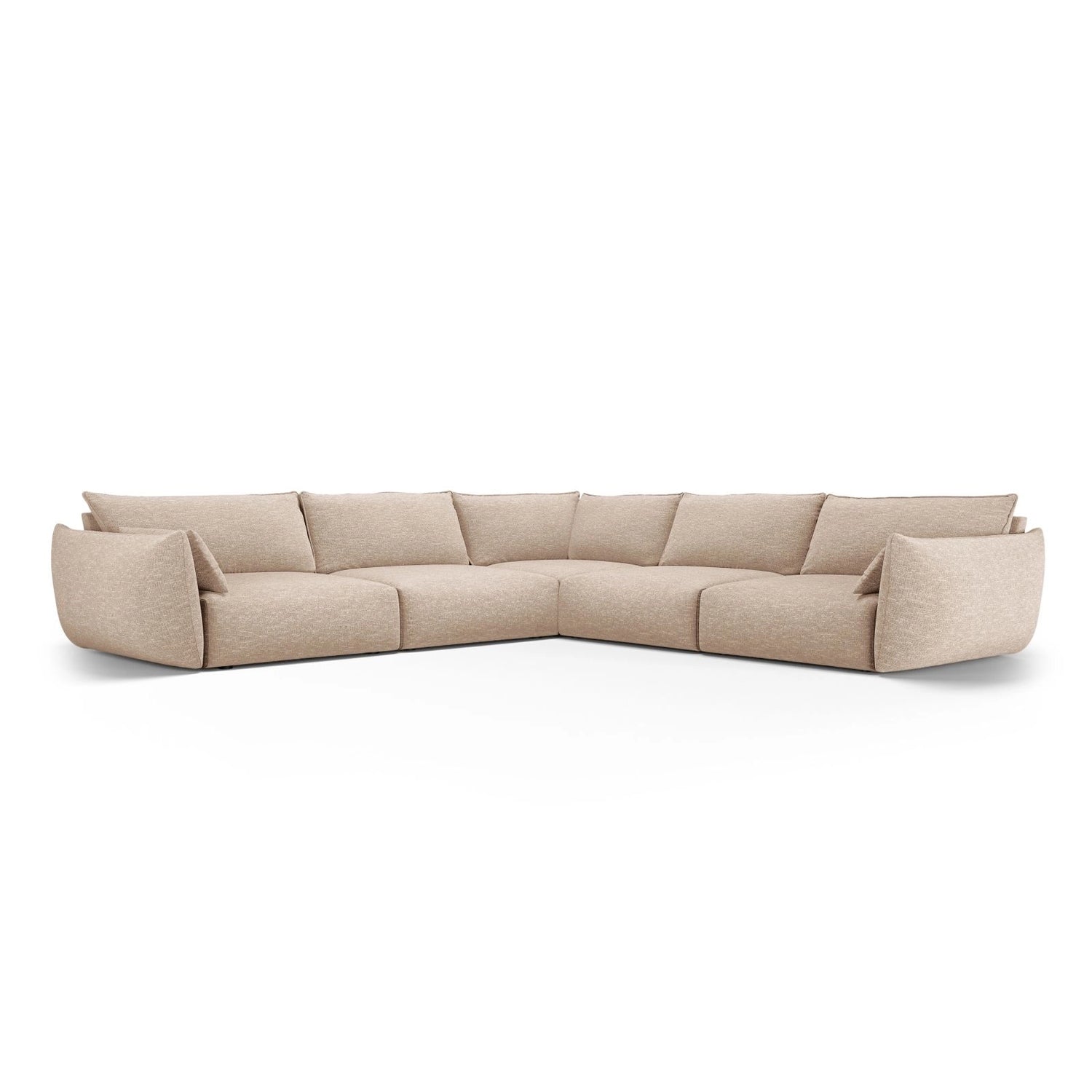 Matera 7-Sitzer Ecksofa, Symmetrisch, aus Chenille in Beige (Haga 30), 286x286 cm von Cosmopolitan Design – Bild 1