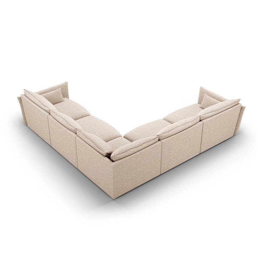 Matera 7-Sitzer Ecksofa, Symmetrisch, aus Chenille in Beige (Haga 30), 286x286 cm von Cosmopolitan Design – Bild 4
