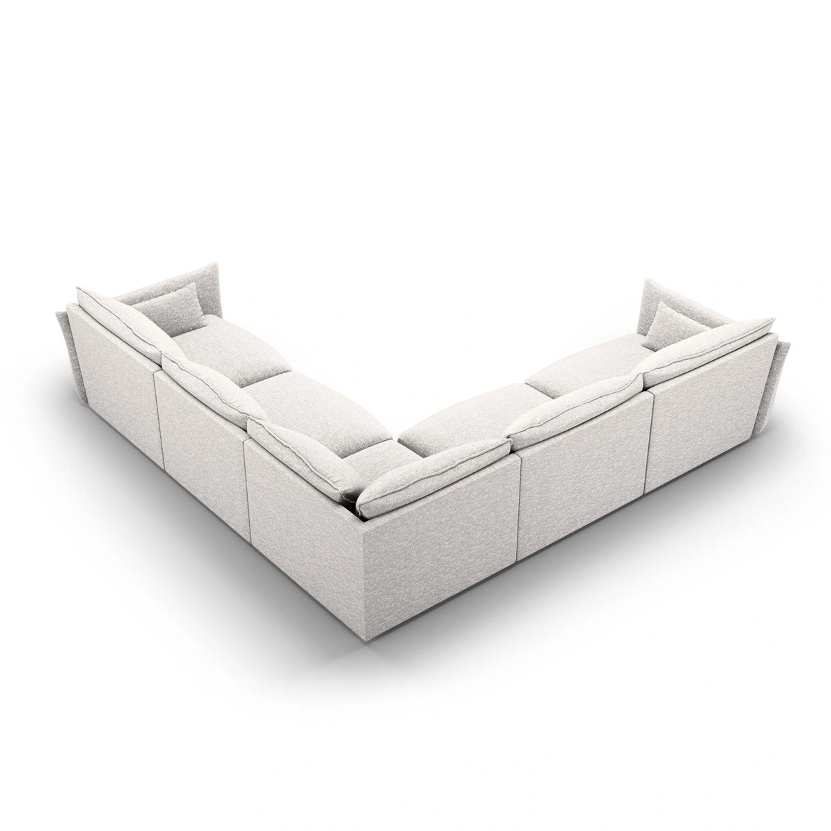 Matera 7-Sitzer Ecksofa, Symmetrisch, aus Chenille in Hellgrau (Haga 06), 286x286 cm von Cosmopolitan Design – Bild 4
