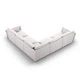 Matera 7-Sitzer Ecksofa, Symmetrisch, aus Chenille in Hellgrau (Haga 06), 286x286 cm von Cosmopolitan Design – Bild 4