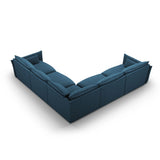 Matera 7-Sitzer Ecksofa, Symmetrisch, aus Chenille in Königsblau (Haga 86), 286x286 cm von Cosmopolitan Design – Bild 4