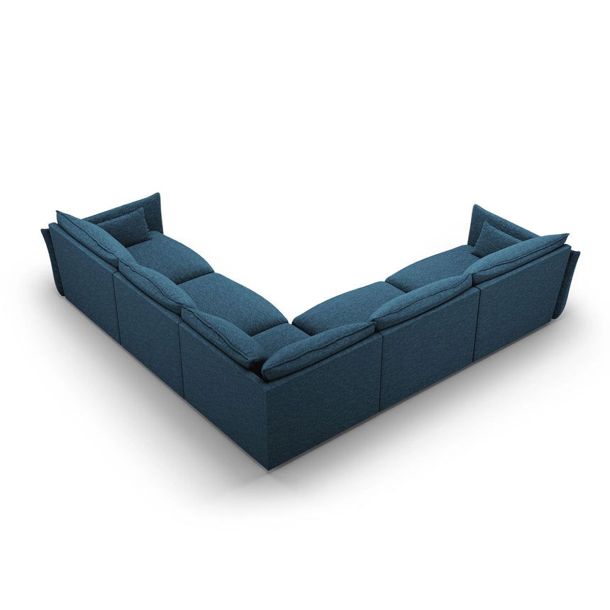 Matera 7-Sitzer Ecksofa, Symmetrisch, aus Chenille in Königsblau (Haga 86), 286x286 cm von Cosmopolitan Design – Bild 4