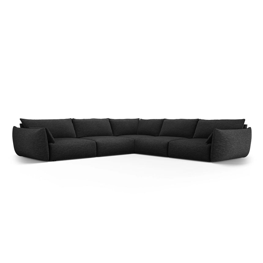 Matera 7-Sitzer Ecksofa, Symmetrisch, aus Chenille in Schwarz (Haga 19), 286x286 cm von Cosmopolitan Design – Bild 1
