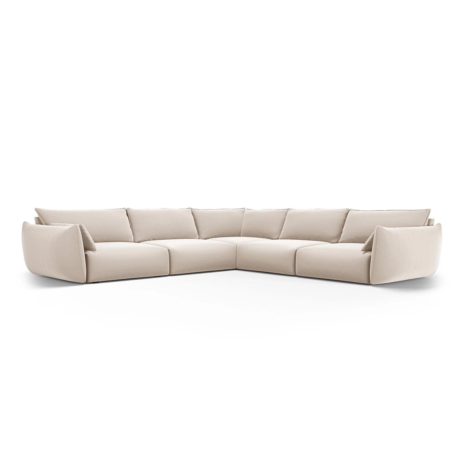Matera 7-Sitzer Ecksofa, Symmetrisch, aus Samt in Beige (Salvador 1), 286x286 cm von Cosmopolitan Design – Bild 1