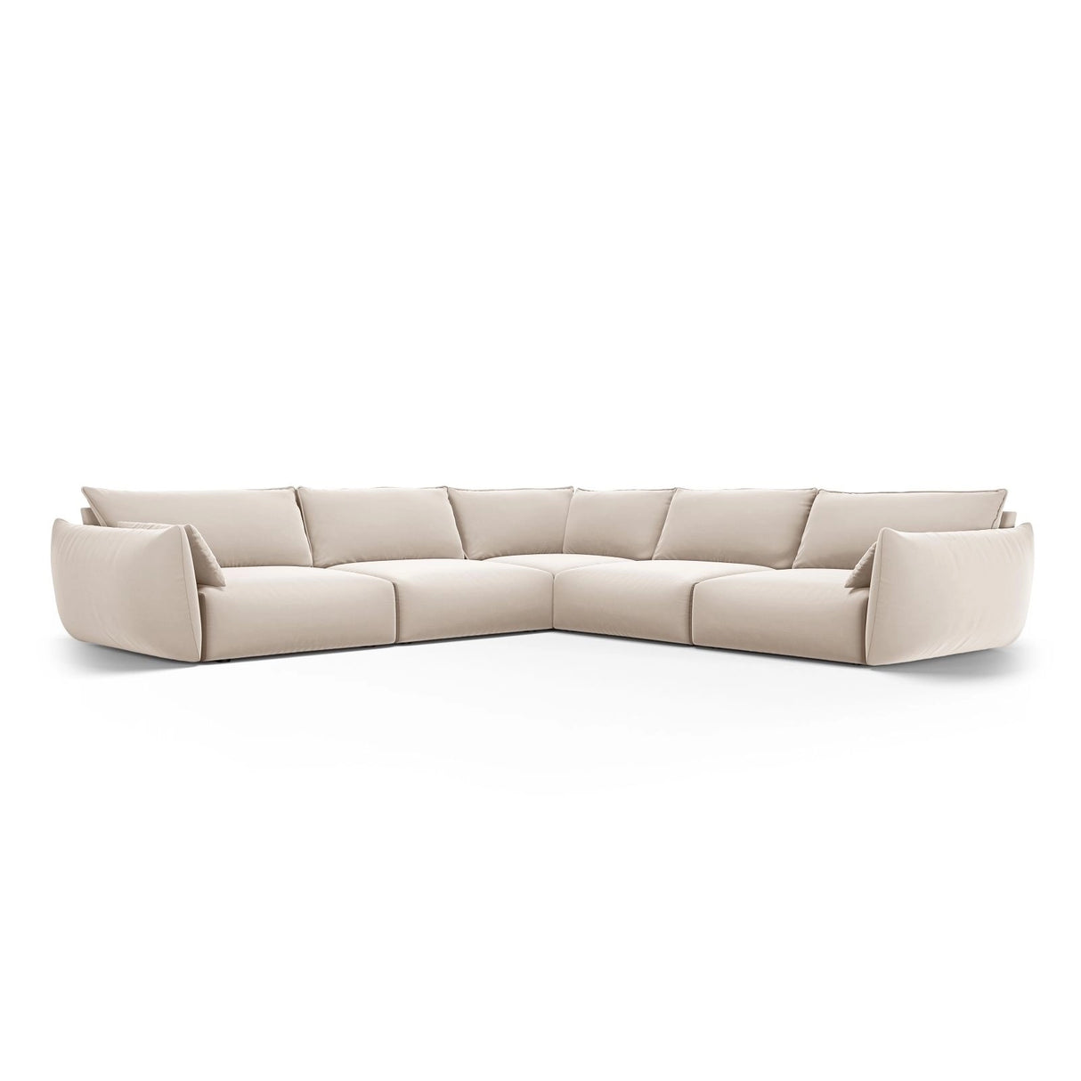 Matera 7-Sitzer Ecksofa, Symmetrisch, aus Samt in Beige (Salvador 1), 286x286 cm von Cosmopolitan Design – Bild 1