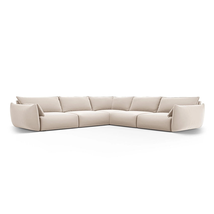 Matera 7-Sitzer Ecksofa, Symmetrisch, aus Samt in Beige (Salvador 1), 286x286 cm von Cosmopolitan Design – Bild 1