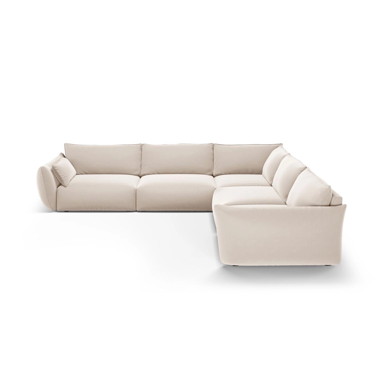 Matera 7-Sitzer Ecksofa, Symmetrisch, aus Samt in Beige (Salvador 1), 286x286 cm von Cosmopolitan Design – Bild 3