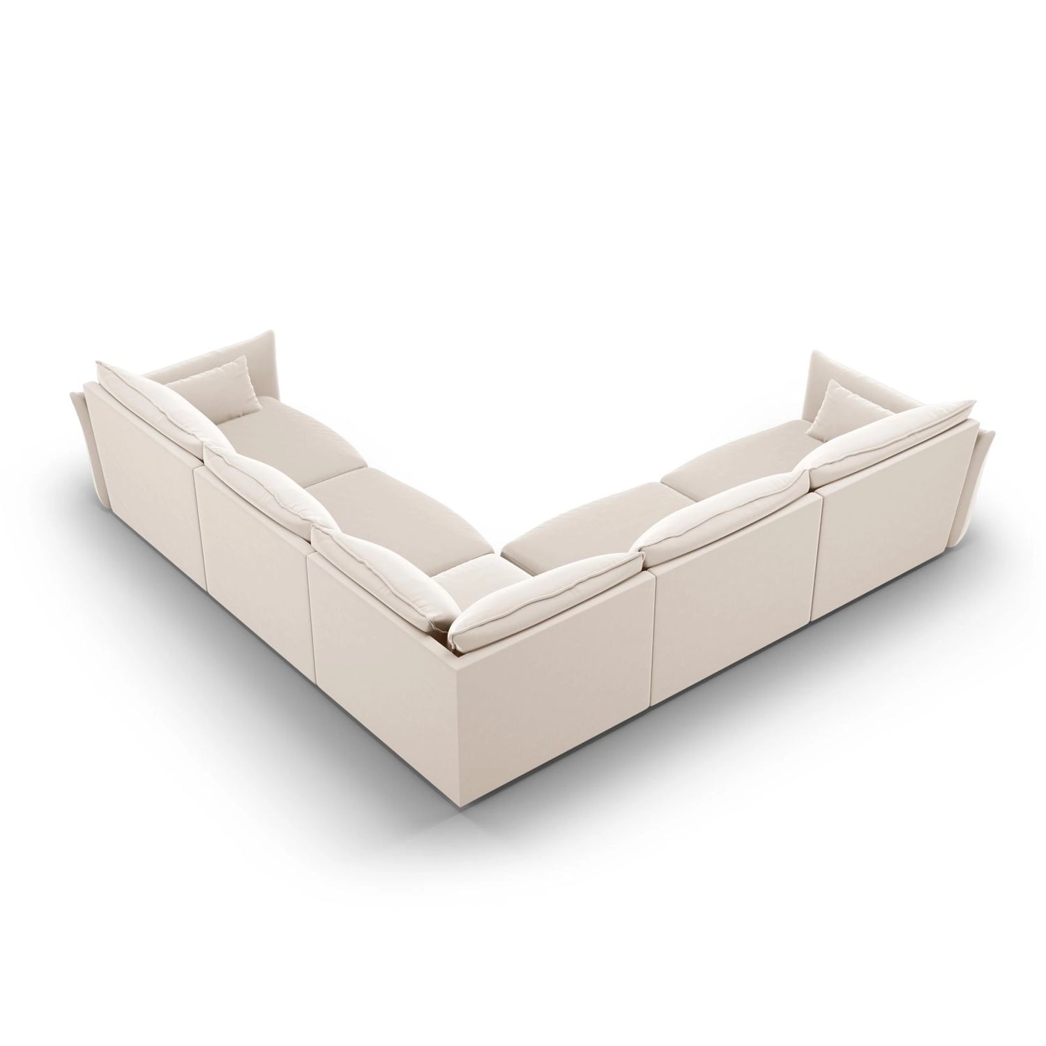 Matera 7-Sitzer Ecksofa, Symmetrisch, aus Samt in Beige (Salvador 1), 286x286 cm von Cosmopolitan Design – Bild 4