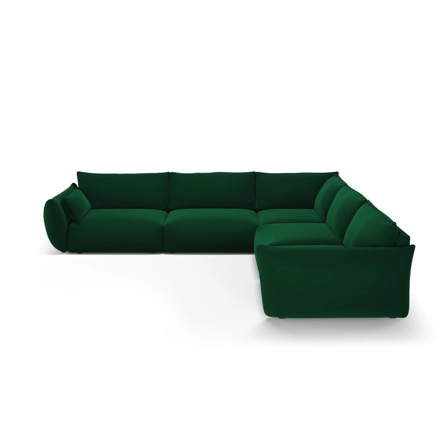 Matera 7-Sitzer Ecksofa, Symmetrisch, aus Samt in Flaschengrün (Salvador 7), 286x286 cm von Cosmopolitan Design – Bild 3