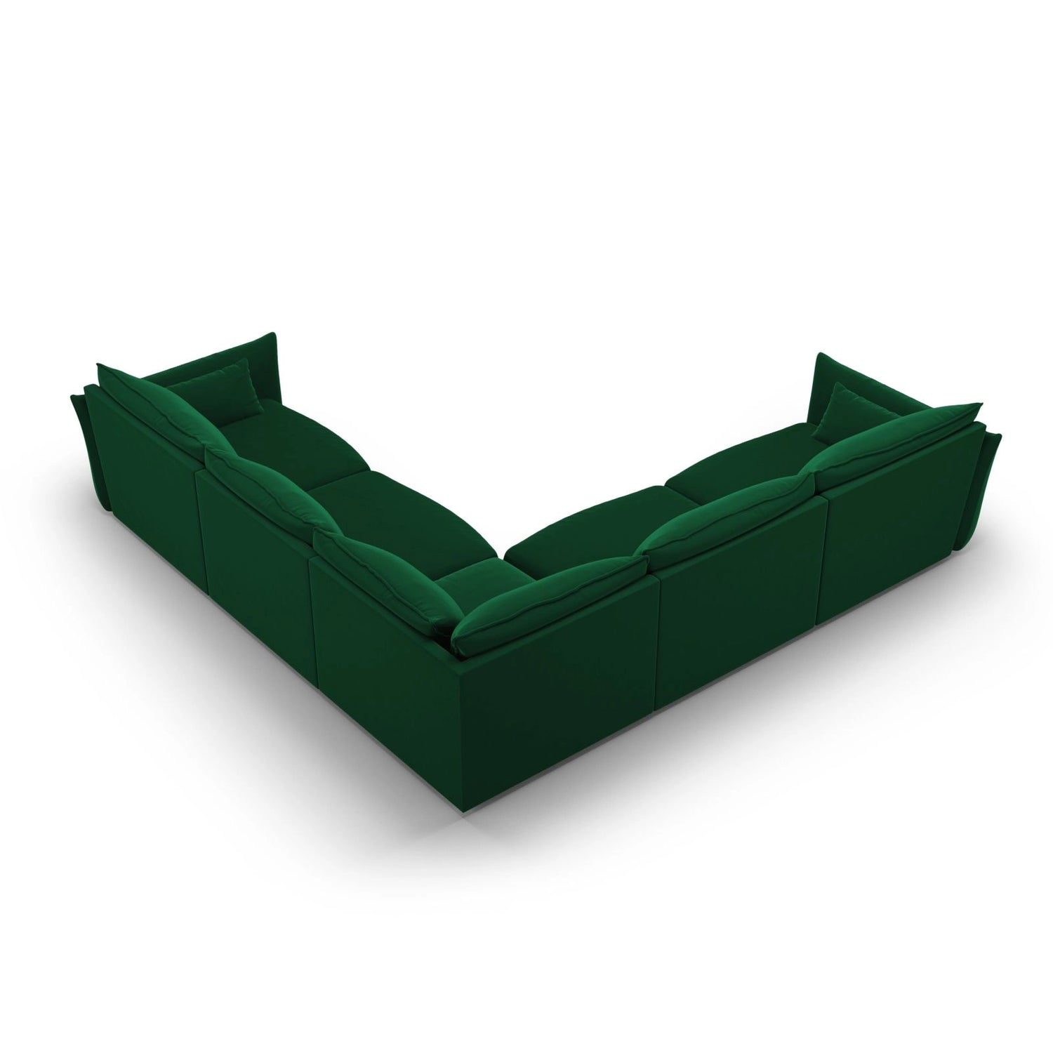 Matera 7-Sitzer Ecksofa, Symmetrisch, aus Samt in Flaschengrün (Salvador 7), 286x286 cm von Cosmopolitan Design – Bild 4